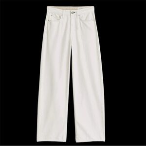 Rag & Bone Logan Mid Rise Wide Leg Jeans Women 24 (24x30) Creme Ivory Denim Boho